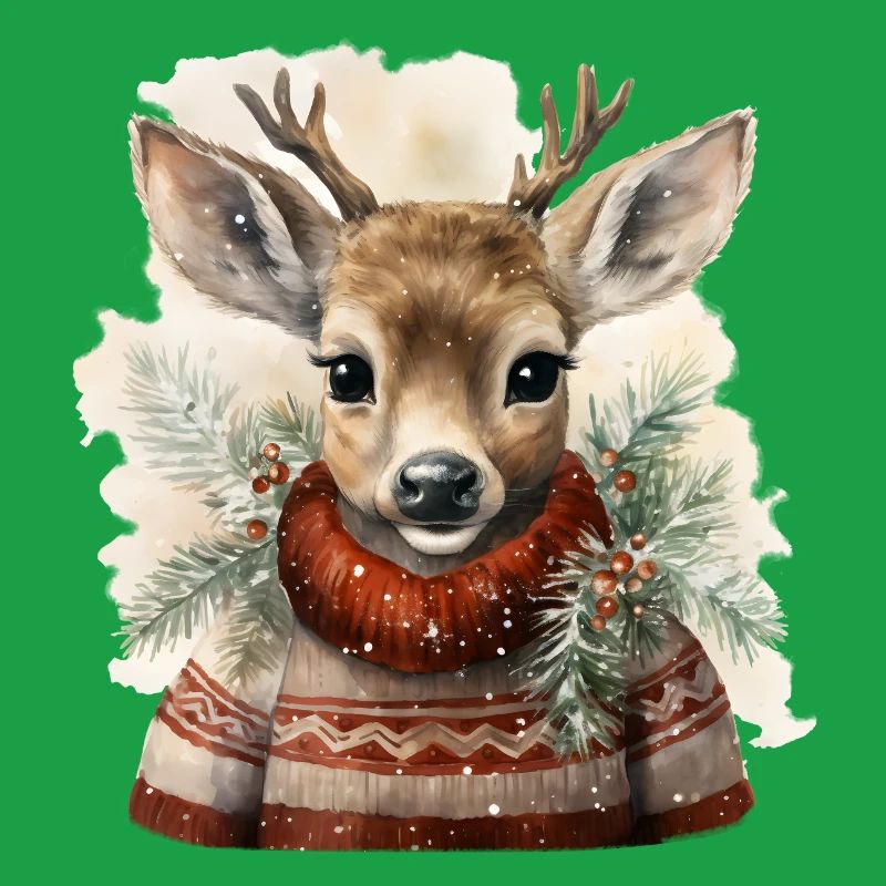 Cerf en pull d’hiver