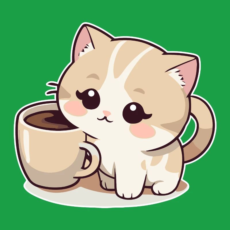 Katze mit Coffee
