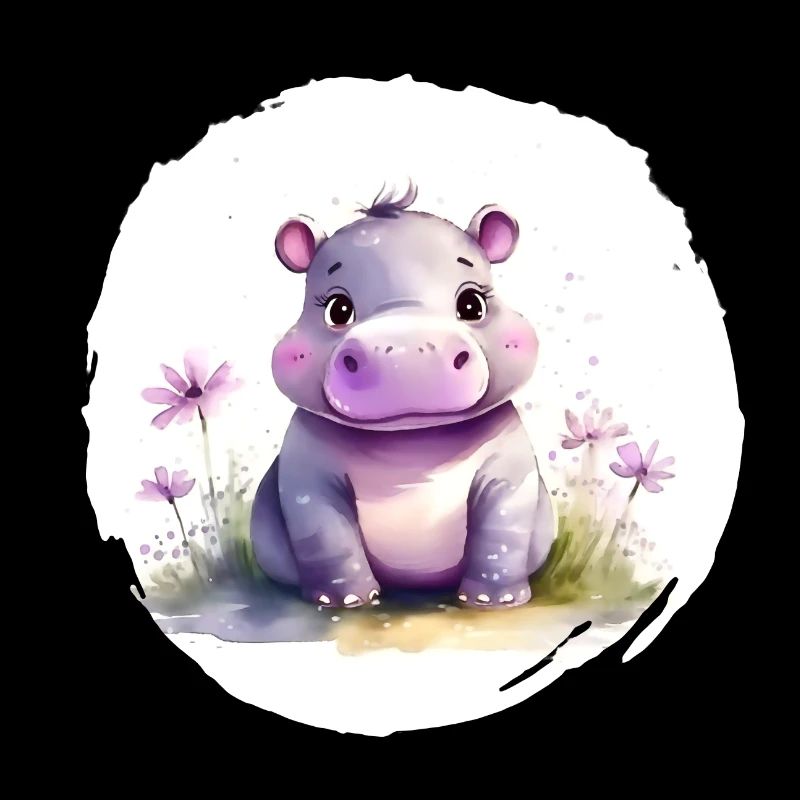 Aquarell Nilpferd
