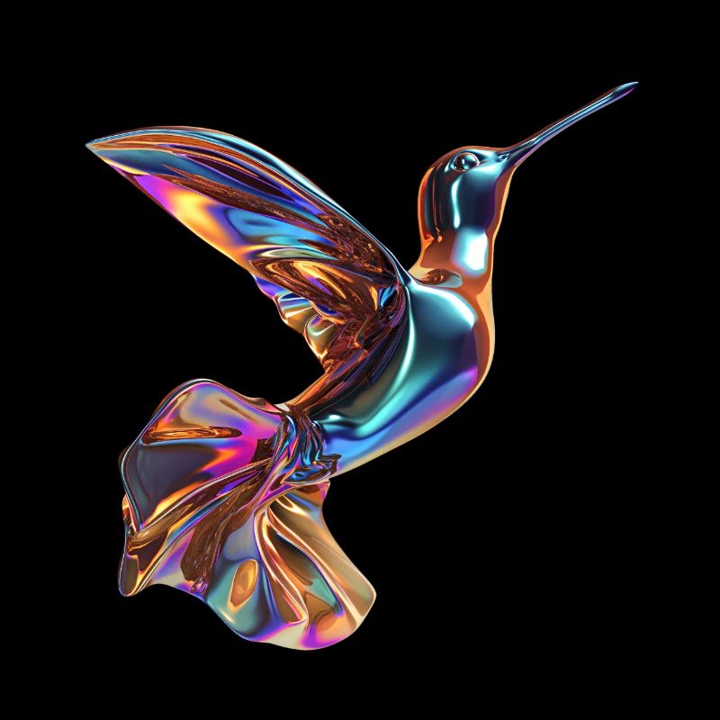 flying chromatic hummingbird