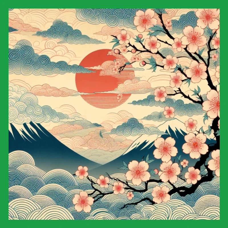 Ukiyo-e Style Sunrise II
