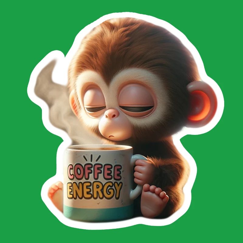 Kaffee Energie Affe Illustration