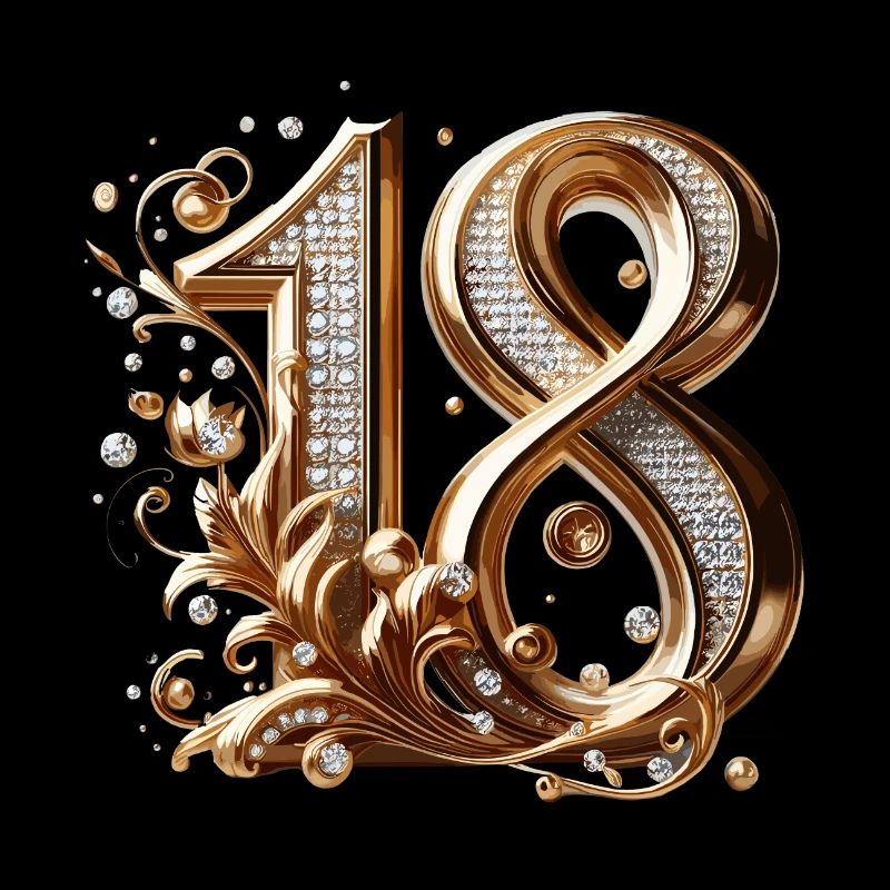 18 ans or diamants 18e anniversaire cadeau