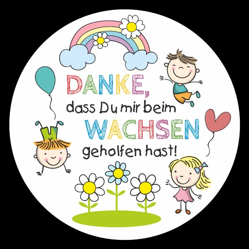 Spruch Kita-Abschied - Wachsen - Kinder Regenbogen
