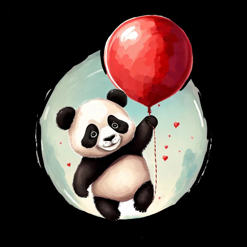 Panda Bear with Balloon