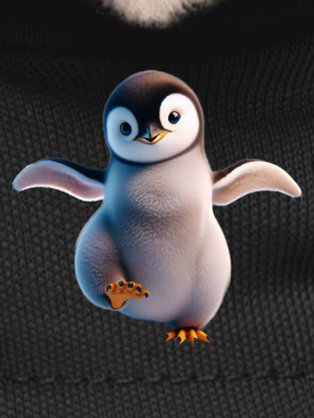 A happily dancing penguin