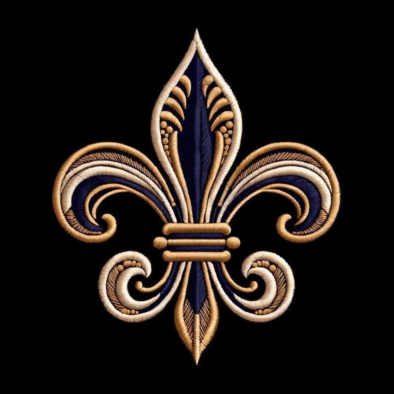 Elegant Fleur-de-Lis Embroidery Tee