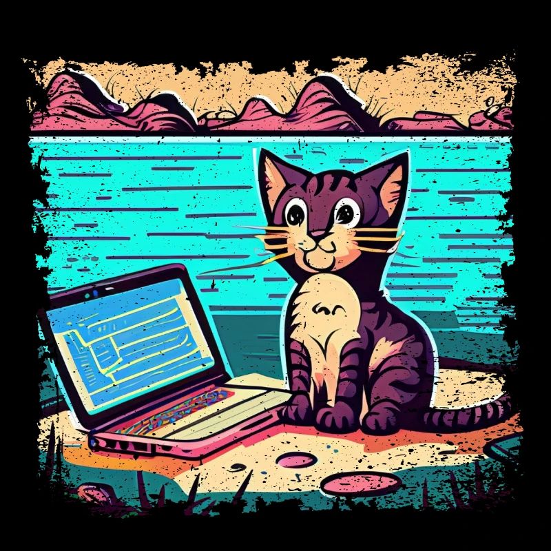 Chat avec ordinateur portable
