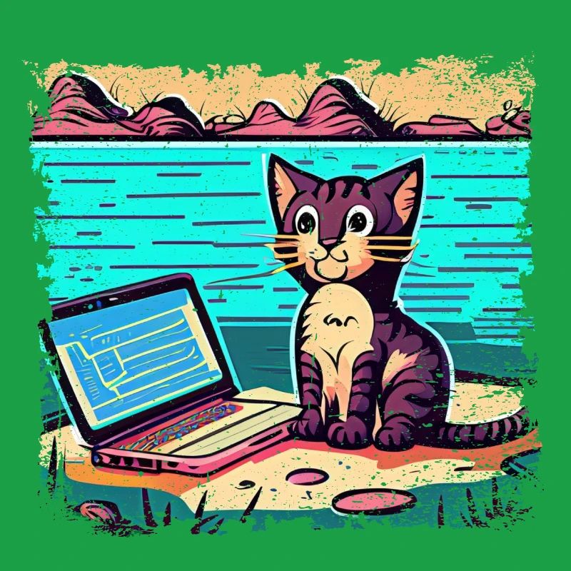 Cat with laptop