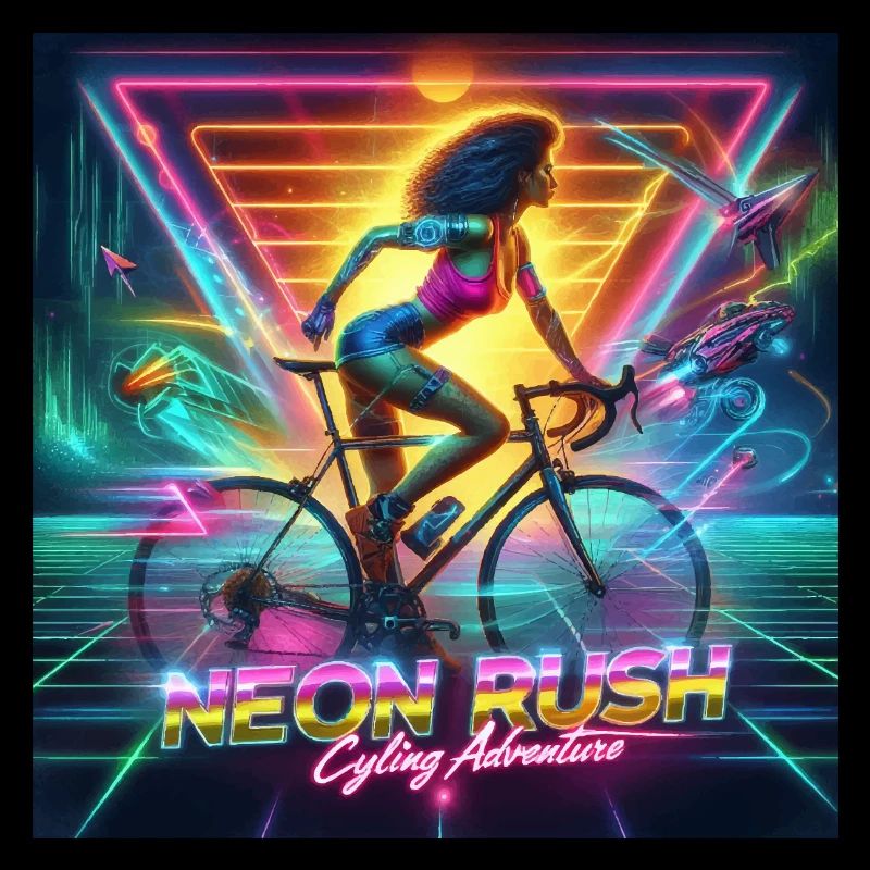 Neon Rush - Poster im Stil der 80er Jahre