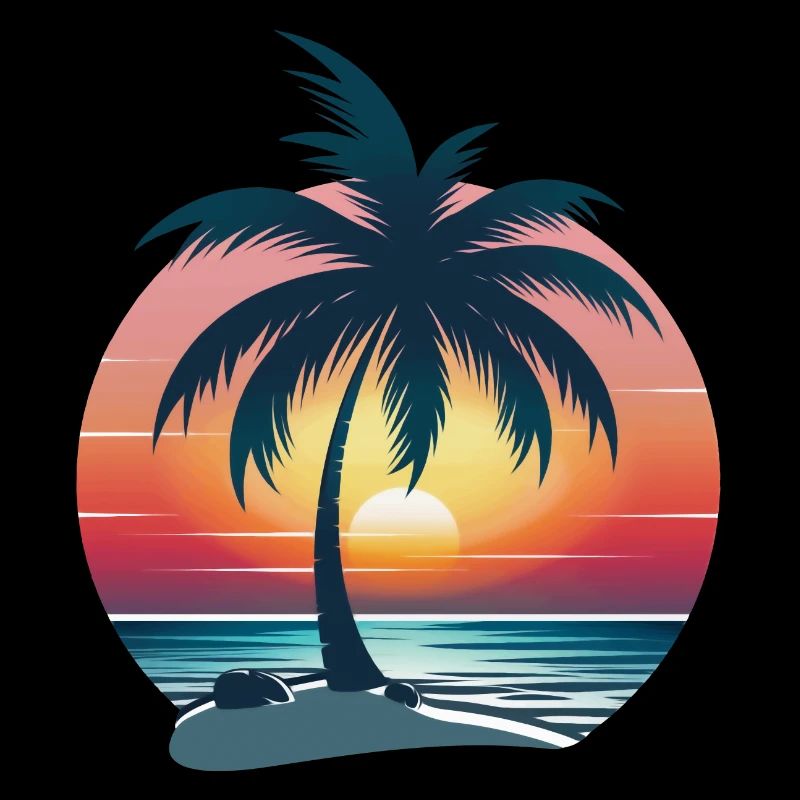 Palmier coucher de soleil