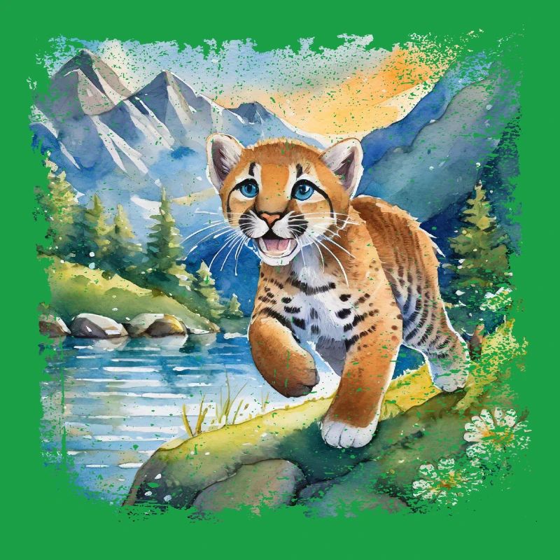 Niedlicher junger Tiger | Kinderbuchstil