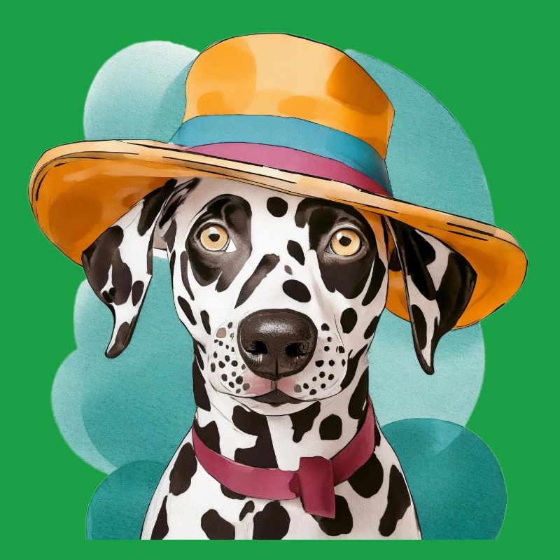 Funny Dalmatian with hat