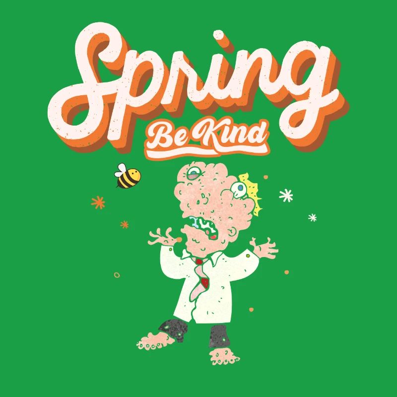 Funny spring decoration with bee