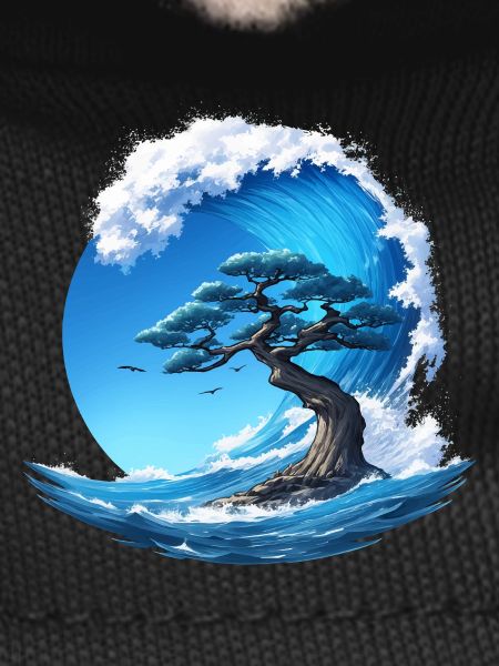 A tree under a wave