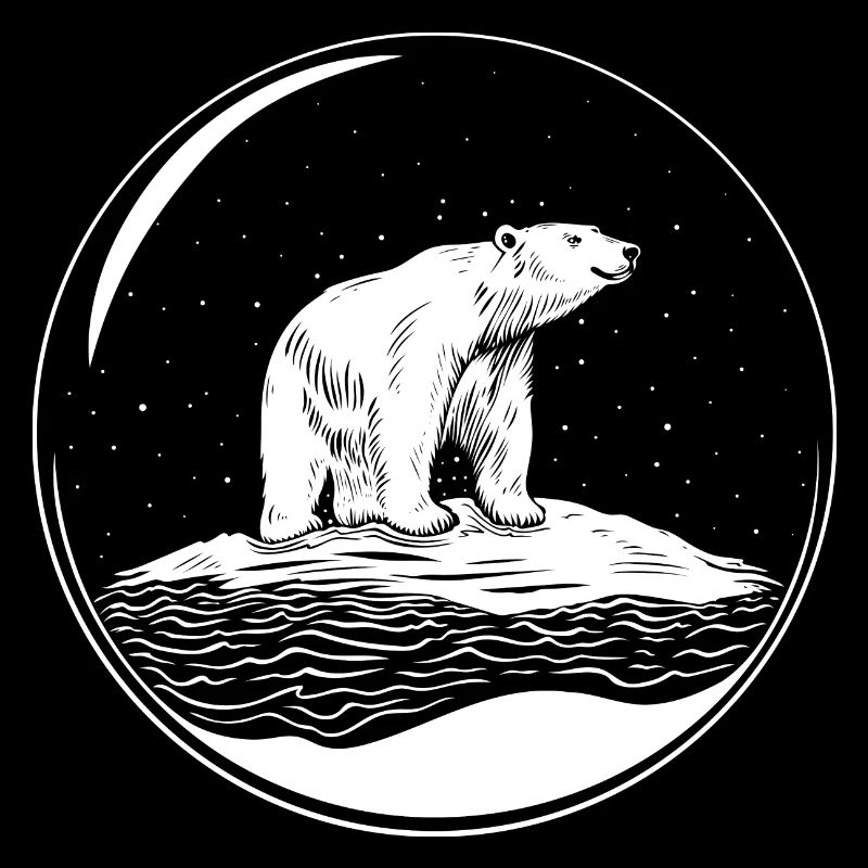 Polar bear on ice floe Save the polarbear
