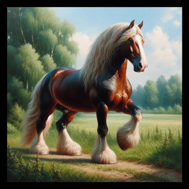 Aquarell Percheron Pferd