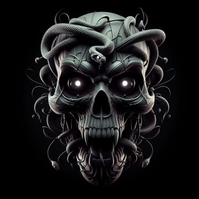 Skull and Snakes 3D