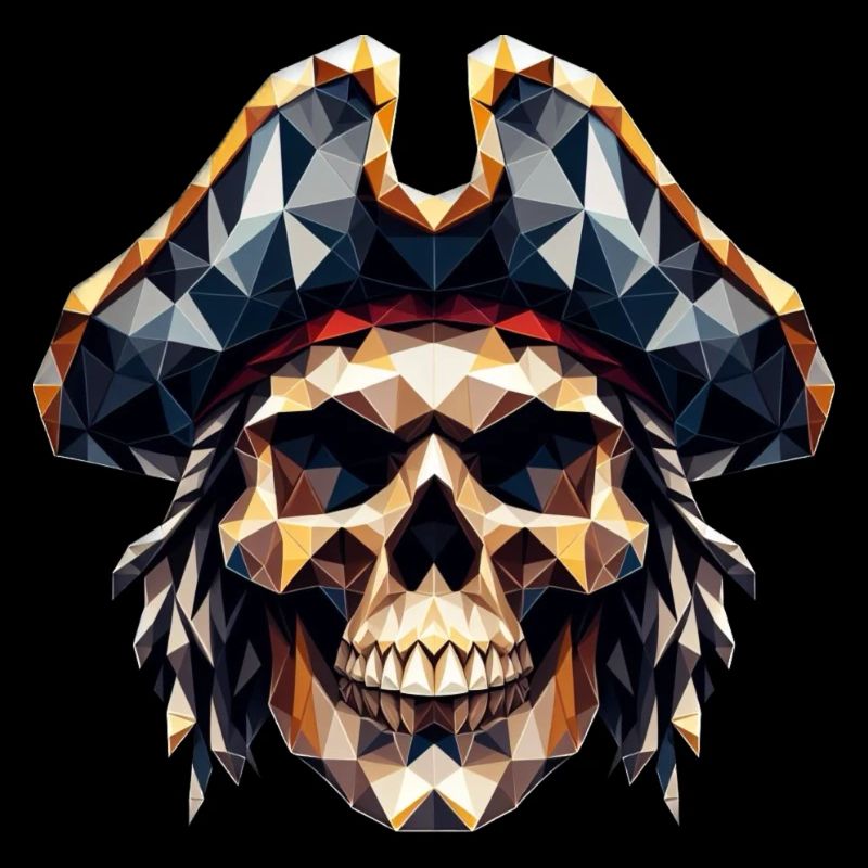 Un crâne cool et coloré avec un chapeau de pirate