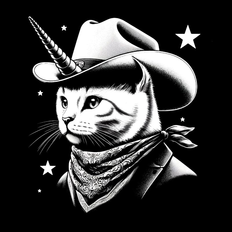 Cowboy-Katze-Einhorn