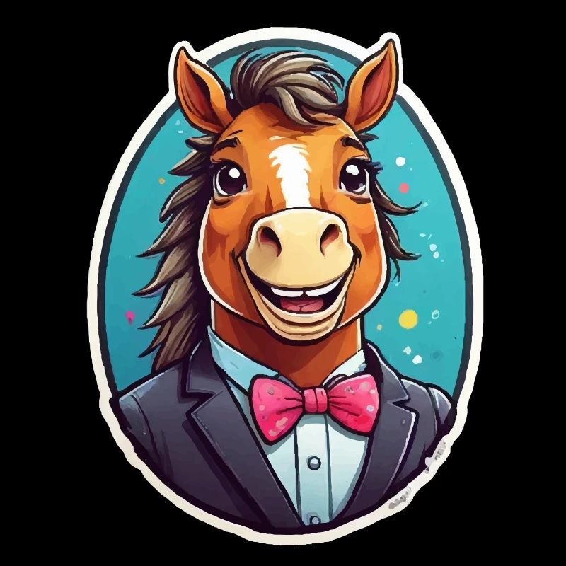 Cheval élégant en costume