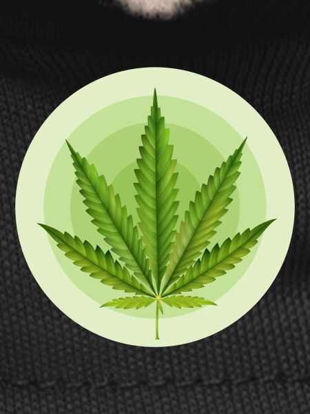 Circular Grafic Cannabis Leaf