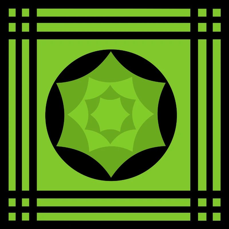 Jeu géométrique de couleurs en vert