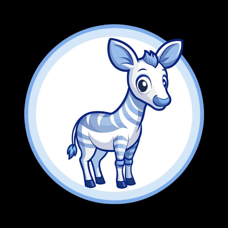 Okapi Blue Kawaii Cartoon Character Clipart Pet