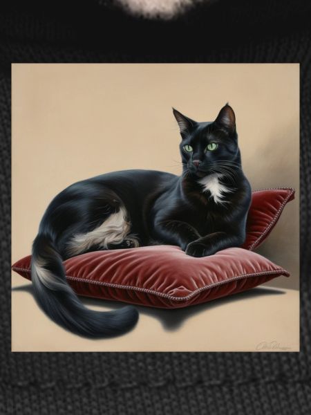 noir Oreiller chat