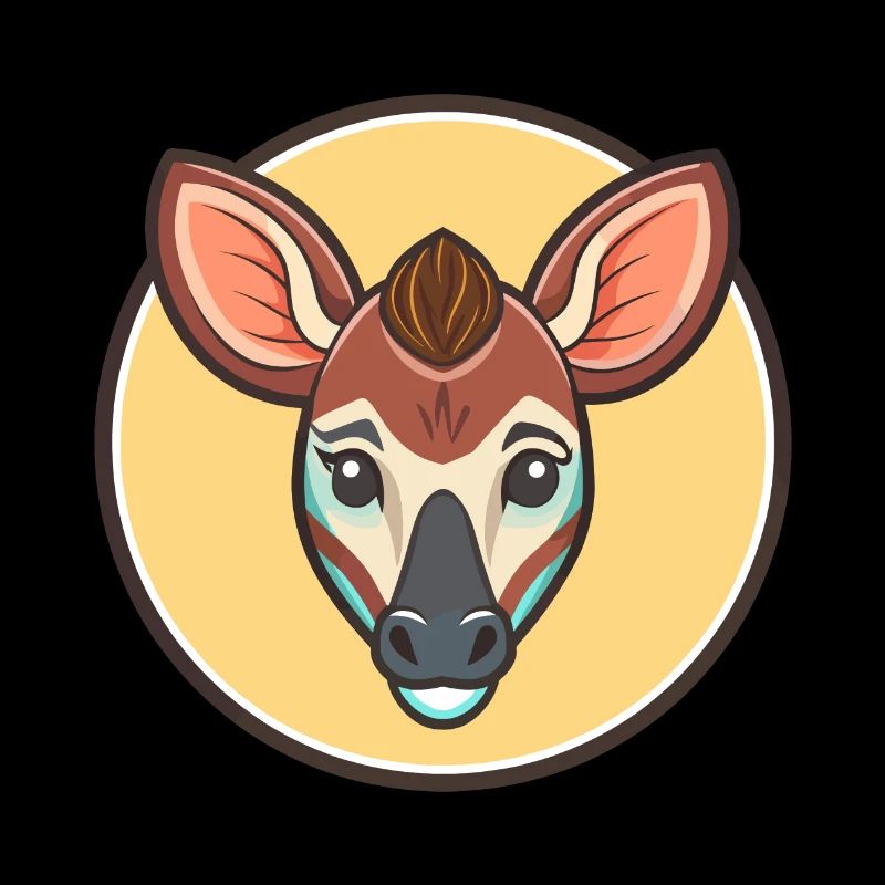 Okapi Kawaii Cartoon Character Animal Pet Face