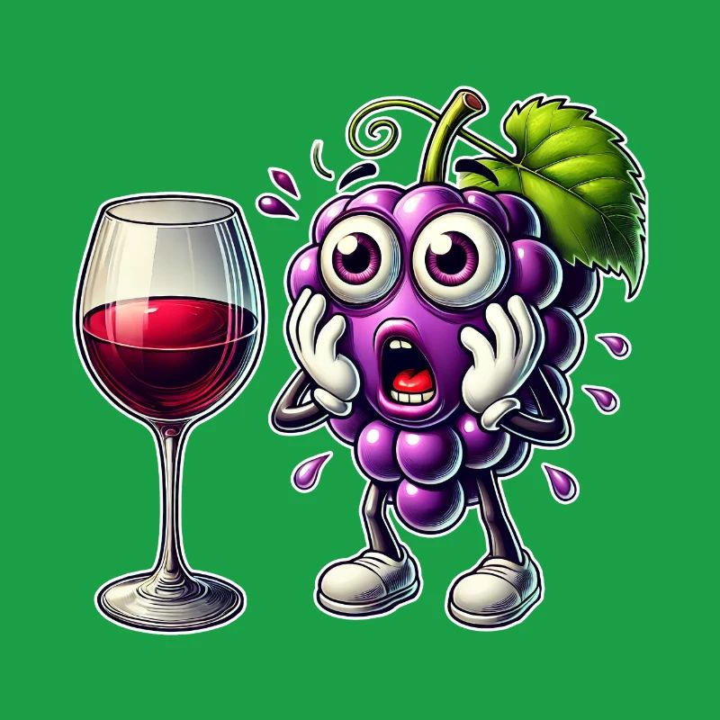Funny wine grape design