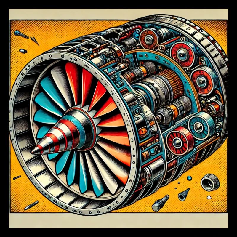 Turbine Unleashed: Comic Art - Airplane Turbine