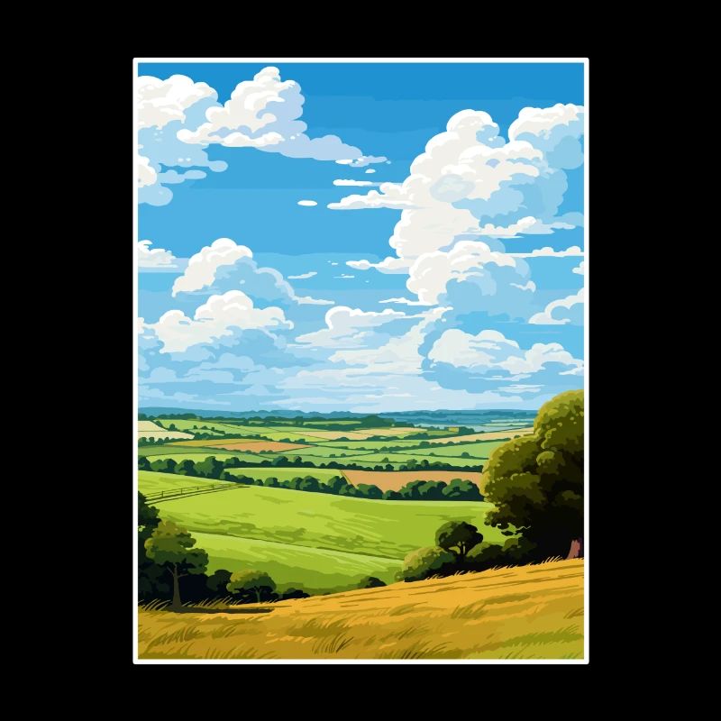 Kent Downs Aonb Affiche de voyage Souvenir Peinture WPA