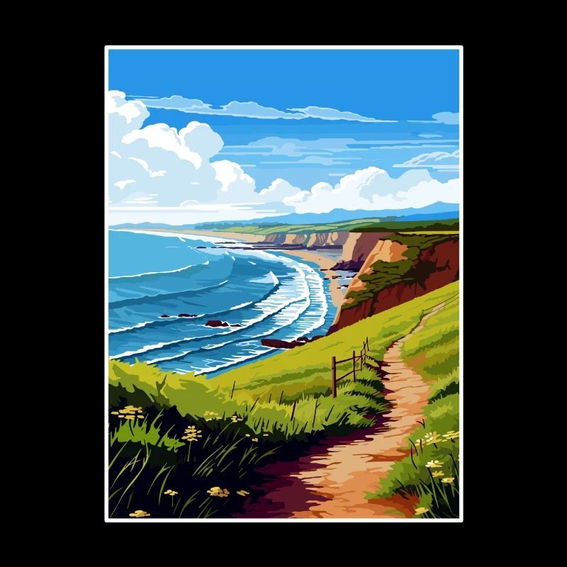 North Devon Aonb Voyage Affiche Peinture Souvenir WPA