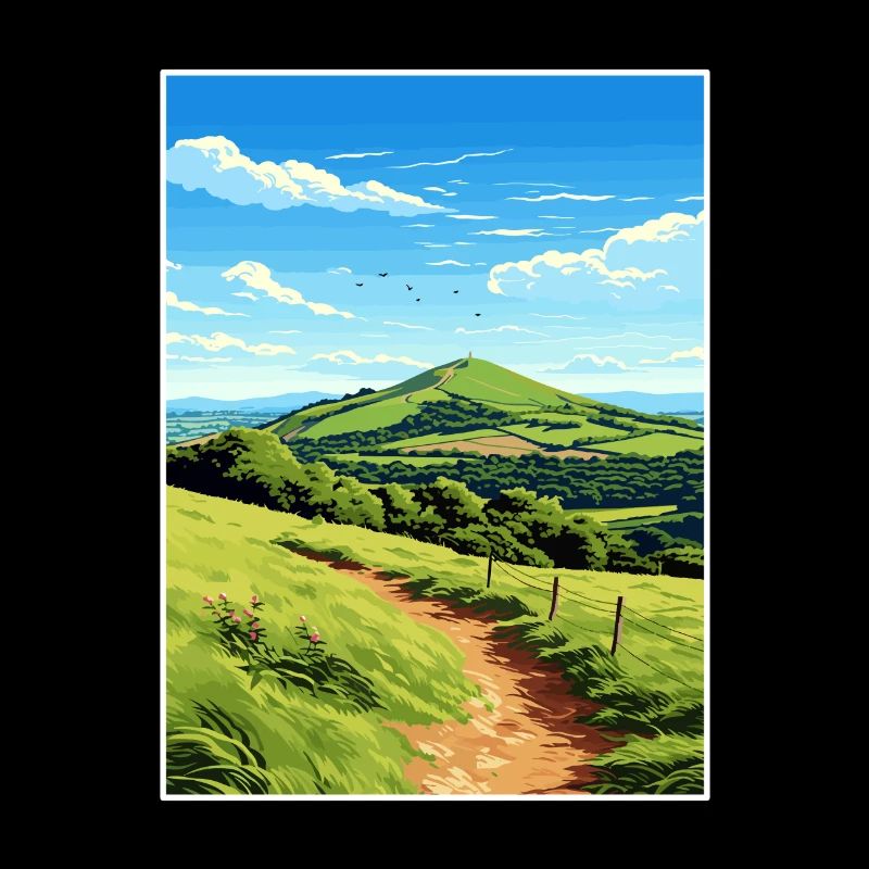 Malvern Hills Aonb Reise Poster Souvenir Farbe WP
