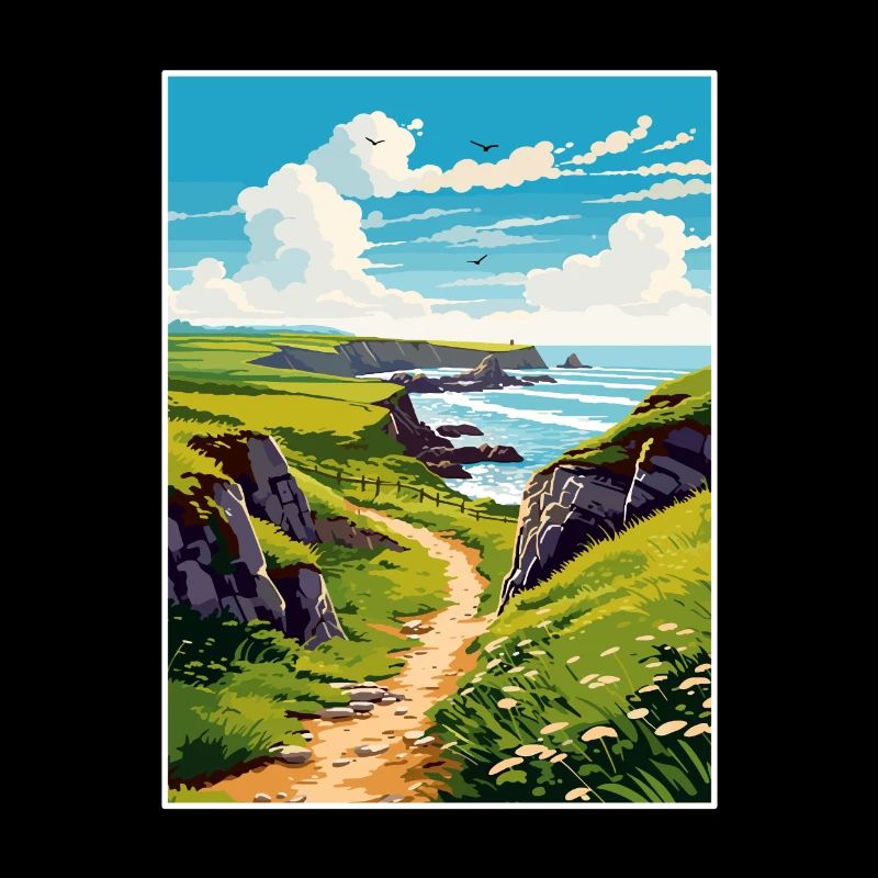 Hartland Quay Devon Vintage Voyage Poster Souvenir