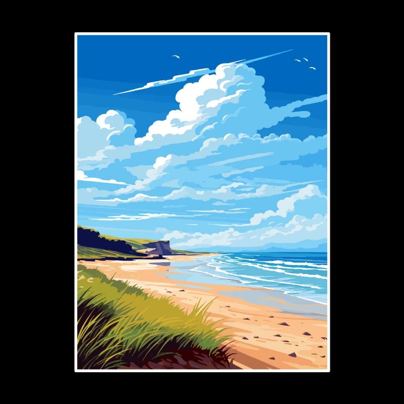 Péninsule de Gower Aonb Affiche de voyage Souvenir WPA