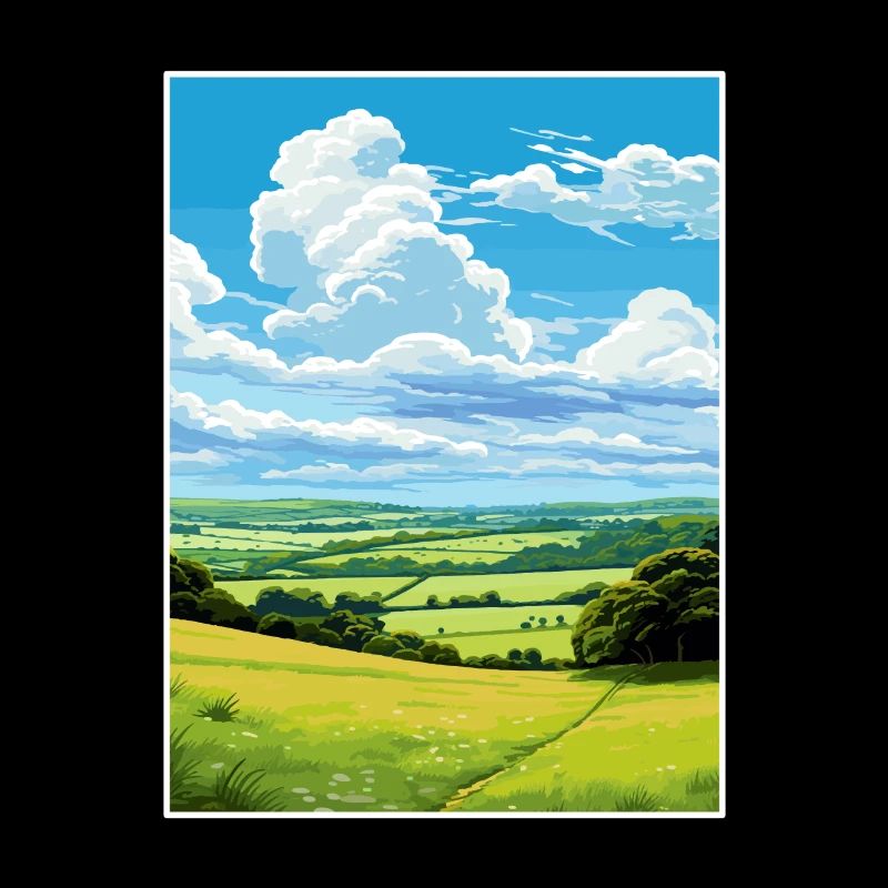 Cranborne Chase Aonb Affiche de voyage Souvenir WPA