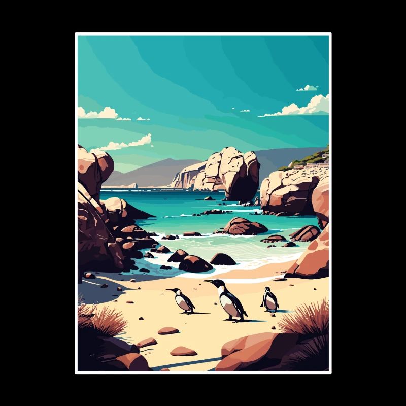 Boulder Beach Afrique du Sud Affiche de voyage souvenir