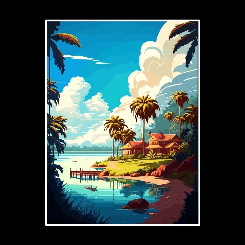 Goa Inde Voyage Affiche Souvenir Carte Postale Peinture