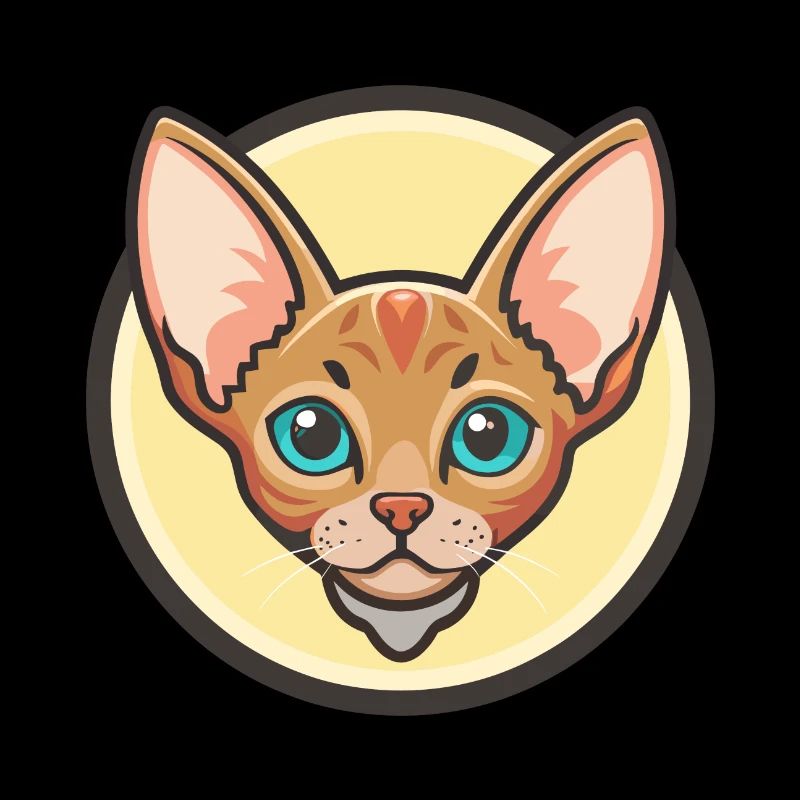 Red Devon Rex Cat Breed Cartoon Kawaii Animal Pet