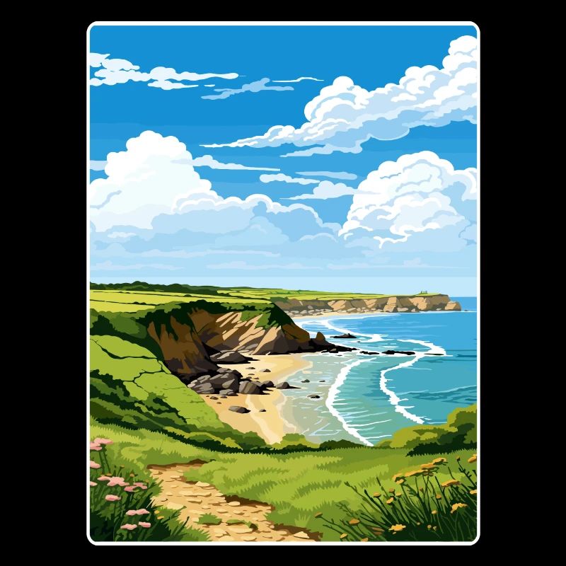 Cornouailles Aonb Voyage Affiche Peinture Souvenir WPA