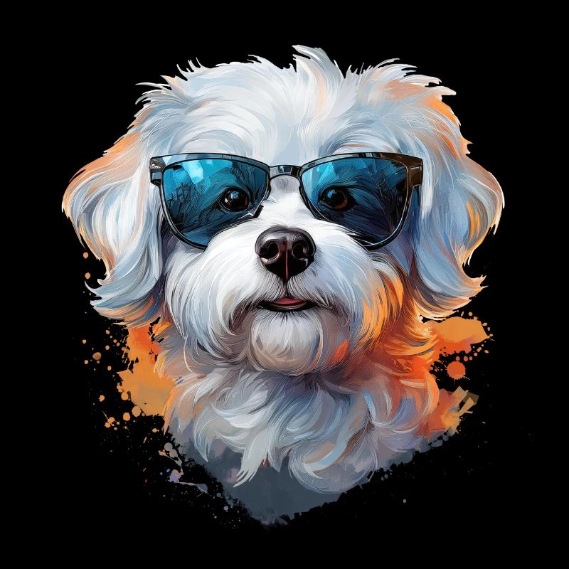 Maltese with sunglasses