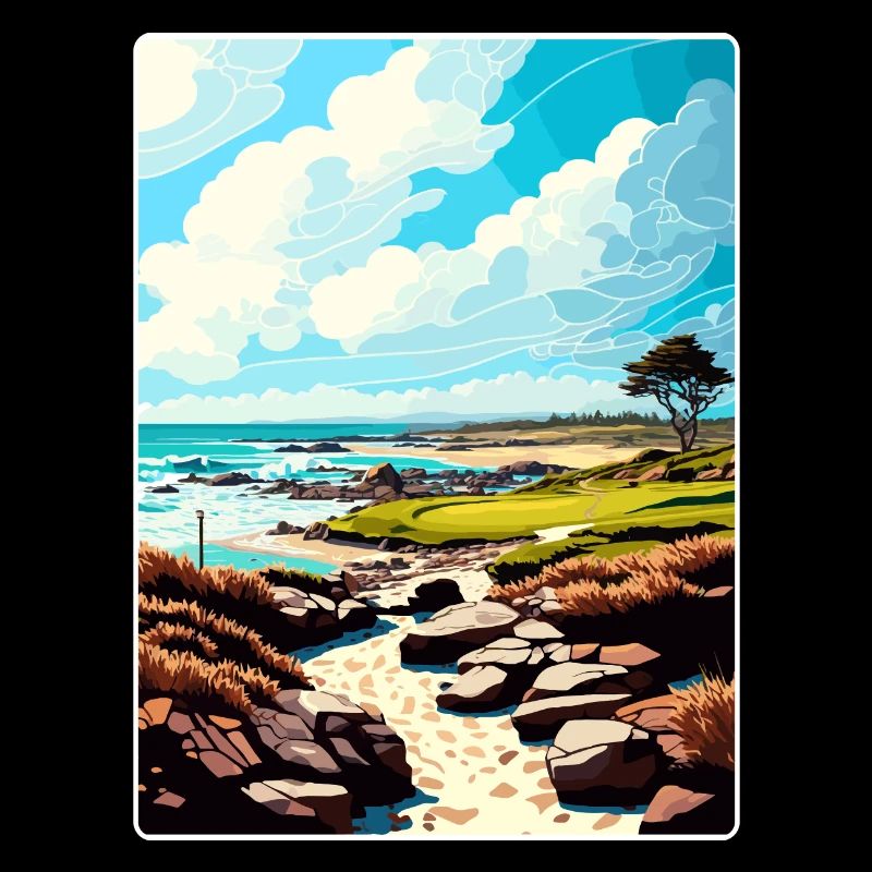Le lien à Spanish Bay Golf Carte d’affiche de voyage