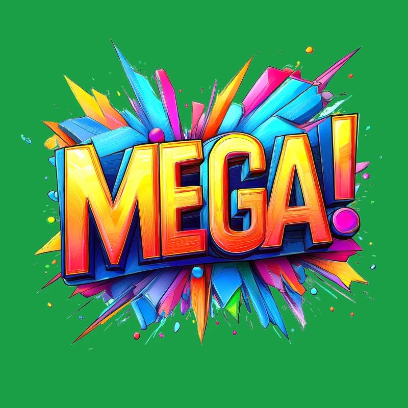 méga texte 3d coloré