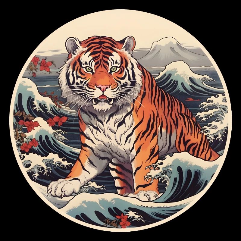 Vague du tigre Ukiyo-e Hokusai