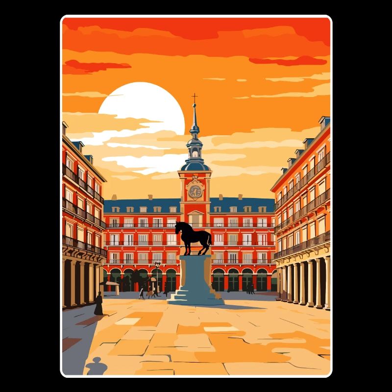 Madrid Spanien Reise Poster Souvenir Postkarte Farbe