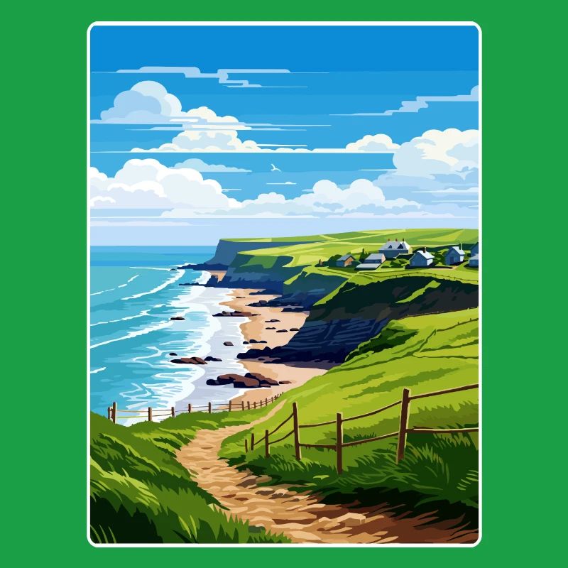 Crackington Haven Cornouailles Angleterre Affiche de voyage