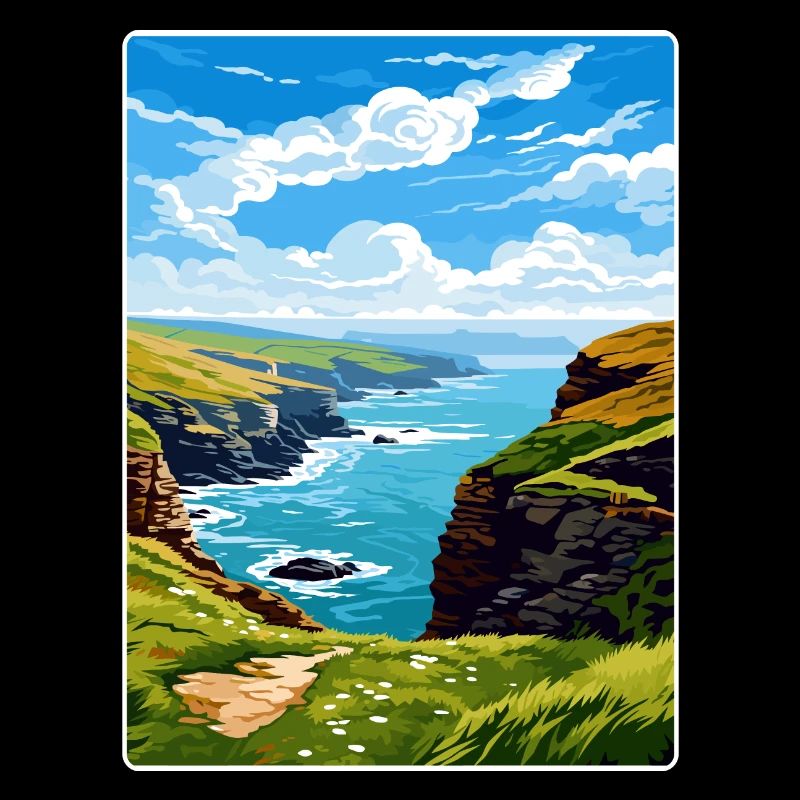 Boscastle Cornouailles Angleterre Affiche de voyage souvenir