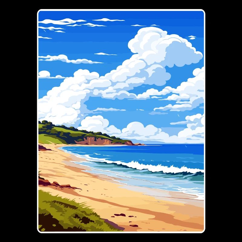 Maenporth Cornouailles Angleterre Affiche de voyage souvenir